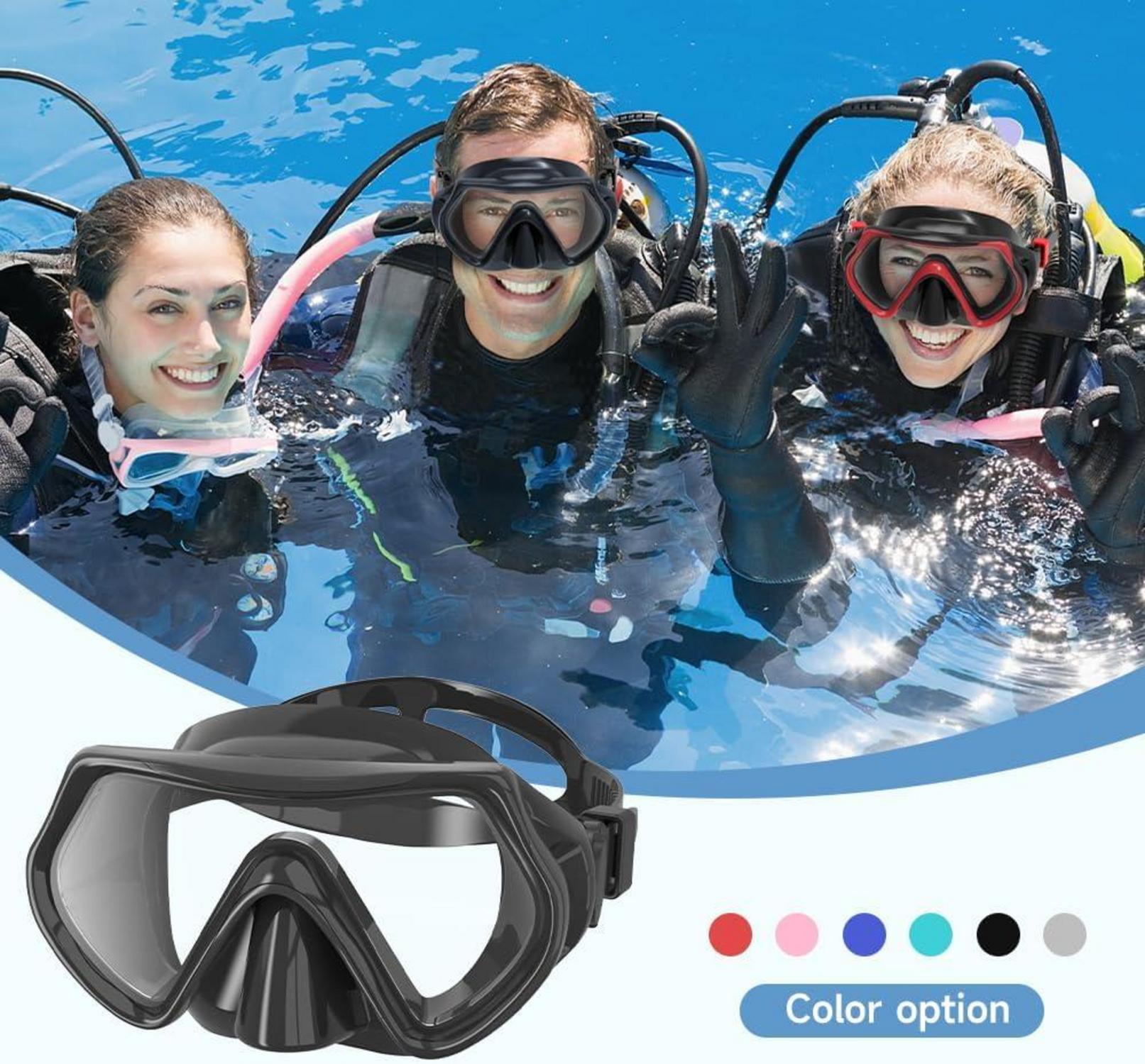Tauchermaske Erwachsene HD-Glas Anti-Leck Schwarz Schwimmmaske