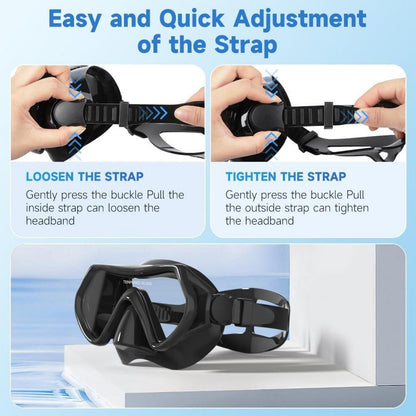 Taucherbrille Erwachsene Tauchermaske Schnorchelmaske HD Glas Schwarz