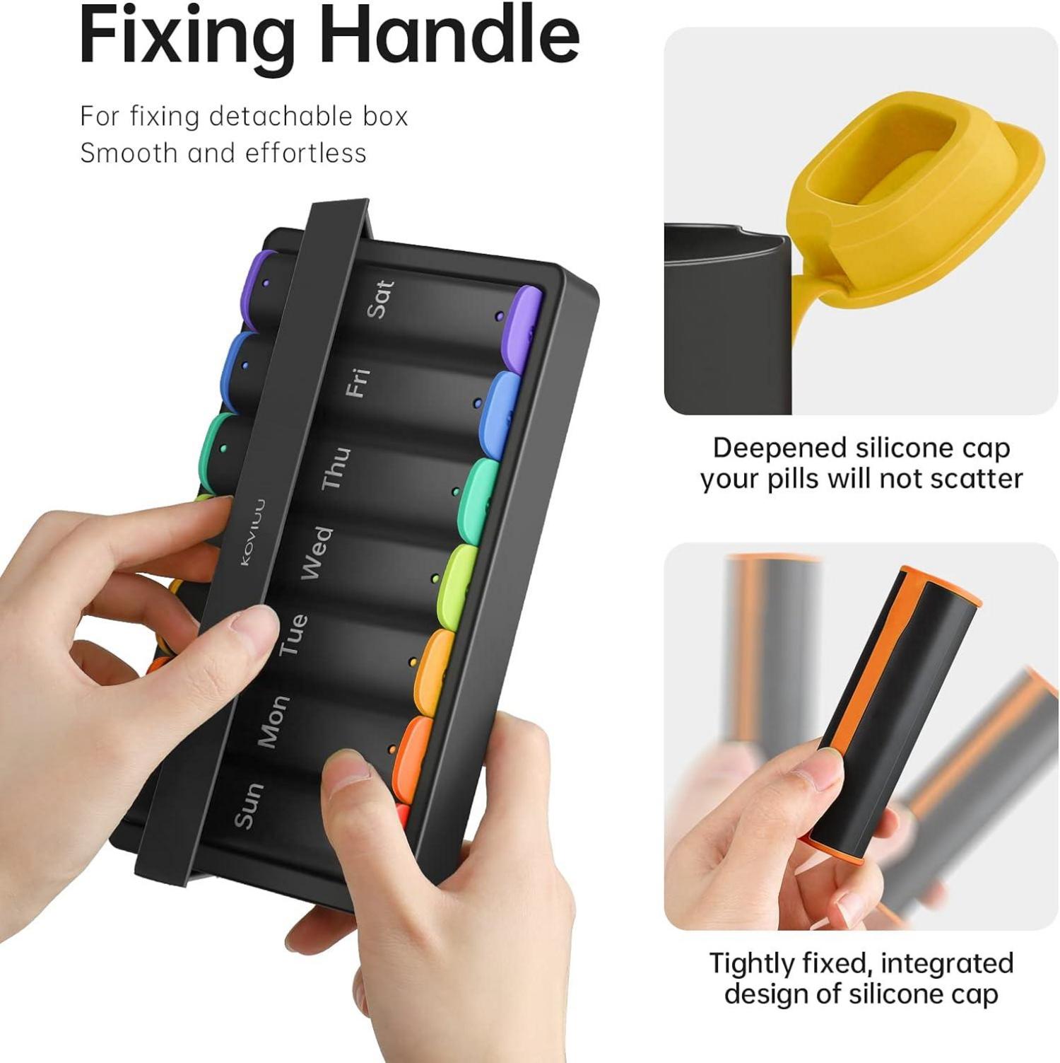 Tablettenbox 7 Tage Pillendose 2 Fächer Medikamentenbox Vitamine