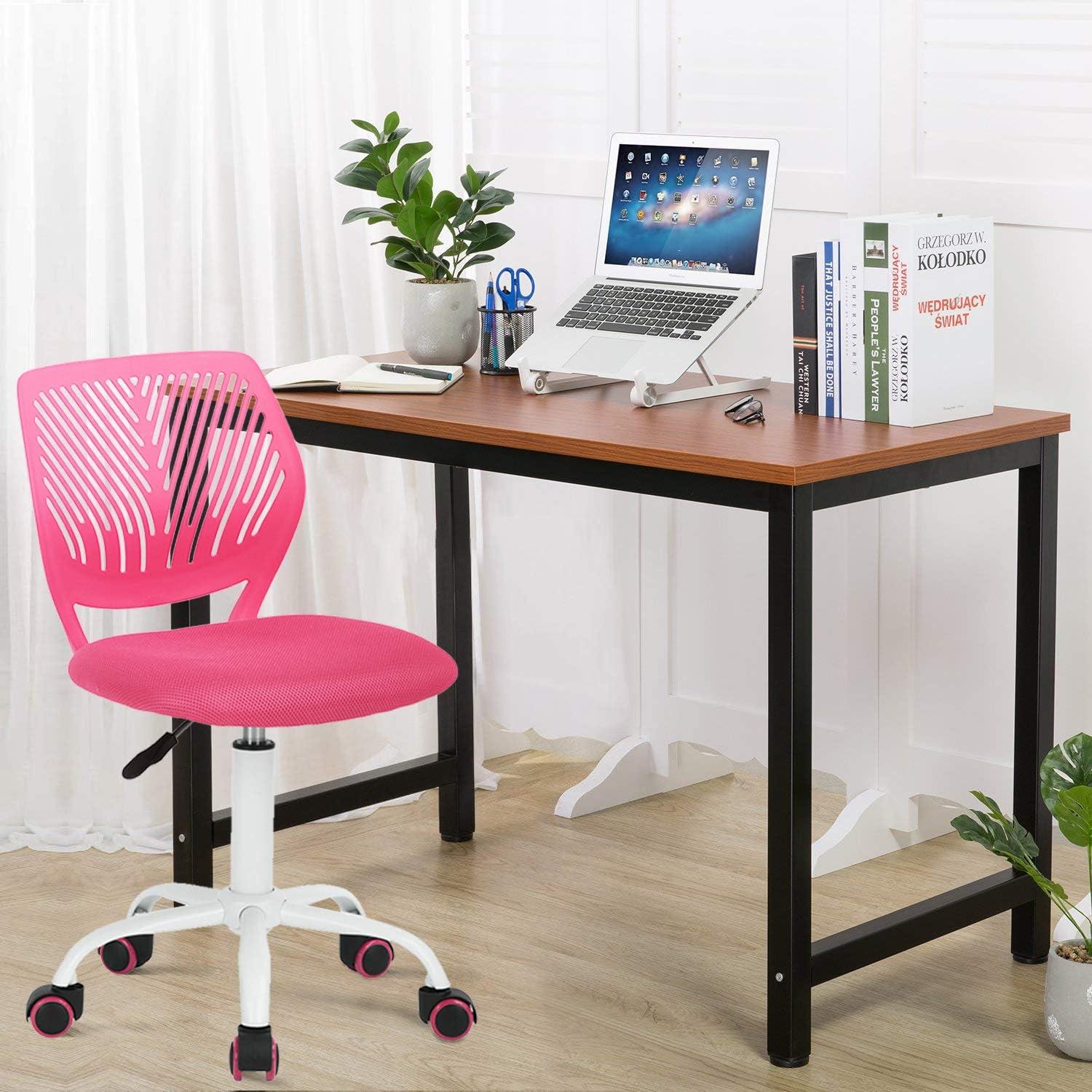 2er Set Schreibtischstuhl Stoff Ergonomischer Bürostuhl Rosa Blau