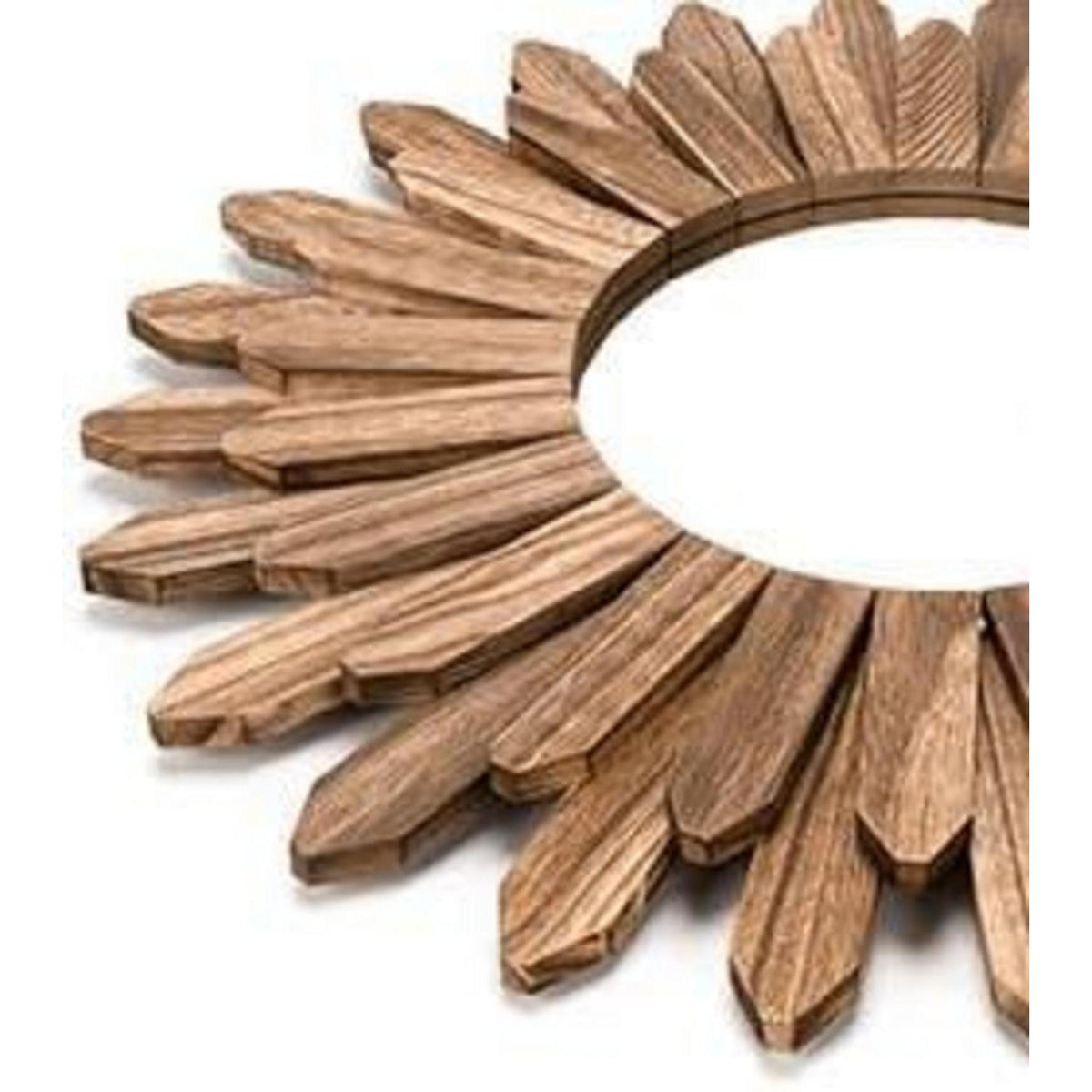 Rustikaler Wandspiegel Holz 53 cm – Boho Bauernhaus Spiegel