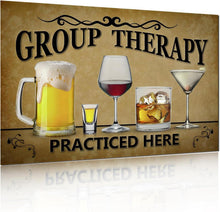 Retro Blechschild Gruppe Therapy Practiced Here 20x30cm Metall Wand