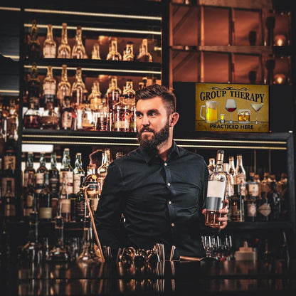 Gruppe Therapy Practiced Here Retro Blechschild 20cm x 30cm Vintage Metall Wandkunstdruck