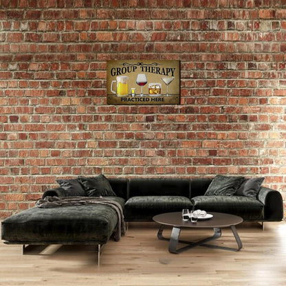 Blechschild Gruppe Therapy Practiced Retro 20x30 cm für Club Bar