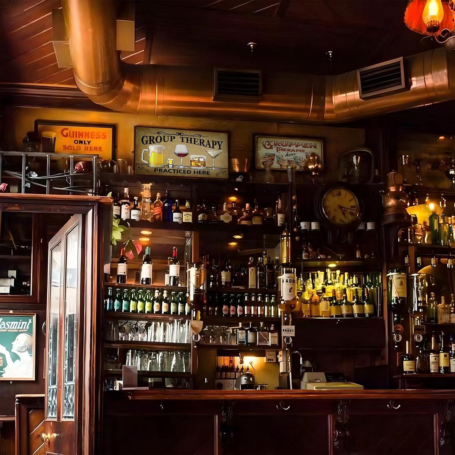 Retro Blechschild Gruppe Therapy Practiced Here Vintage Dekor 20x30cm Metall