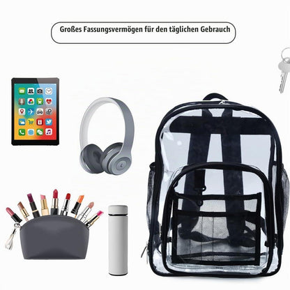 Transparenter Rucksack PVC Wasserdicht – Schulrucksack 33x25x10cm
