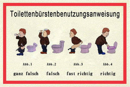 Witziges Blechschild zur Toiletten Dekoration, 20x30cm Metallschild