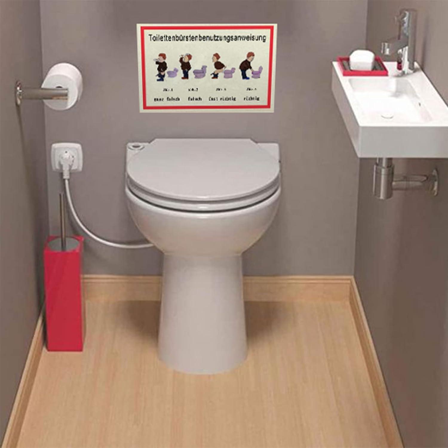 Witziges Blechschild Toilettenbürstenanweisung 20cm x 30cm Klo sauber halten