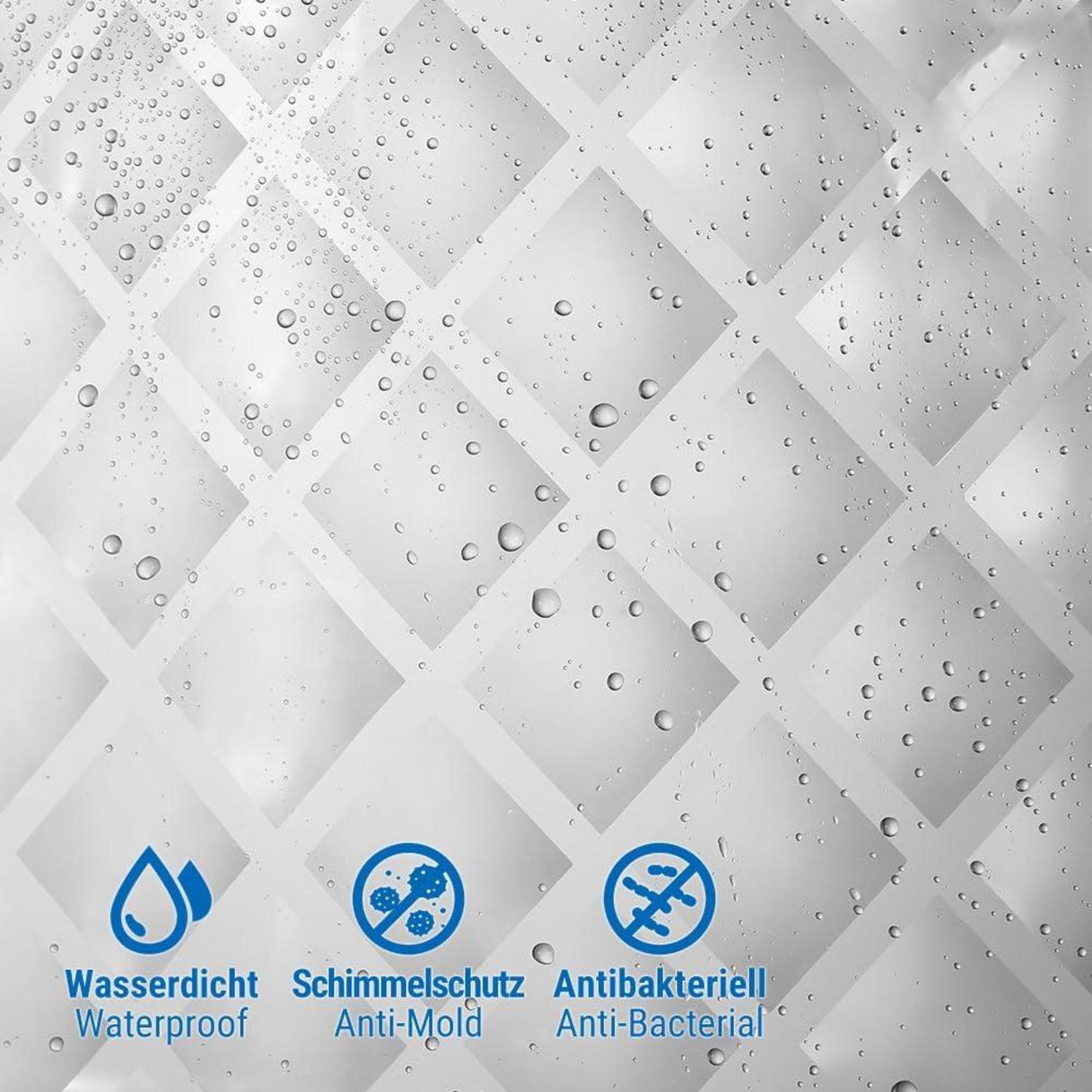 Ecooe Duschvorhang 3D Rhombus Transparent 100% Eva 120x200cm Antibakteriell