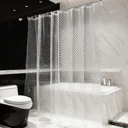 Duschvorhang 3D Rhombus Transparent Wasserdicht 240x200cm Anti-Schimmel Eva