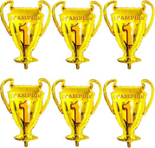 6er Set Gold Champion Folienballons Trophäe Dekorationen