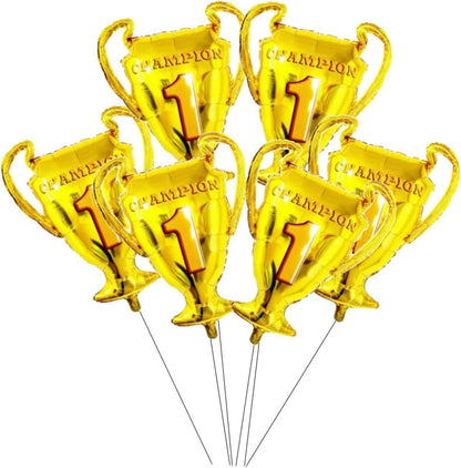 Gold Champion Folienballons Trophäe Sport Party Deko 6 Stück