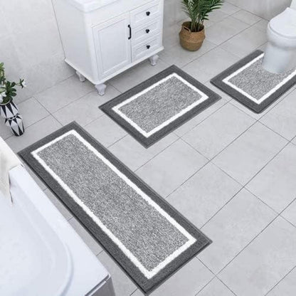 3-teiliges Weiches Badezimmerteppich Set Mikrofaser Absorbent Badematten