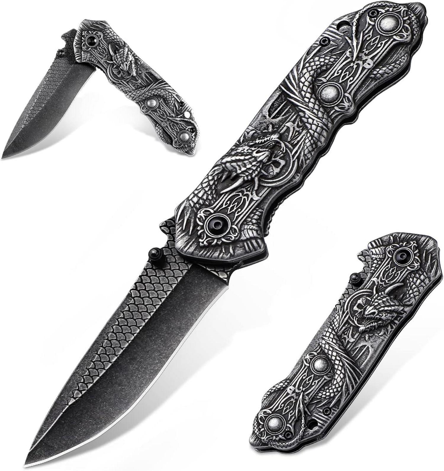 Dragon Creek Klappmesser Taschenmesser mit Gravur & Daumenpins