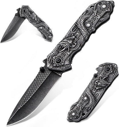 Dragon Creek Klappmesser Taschenmesser mit Gravur & Daumenpins