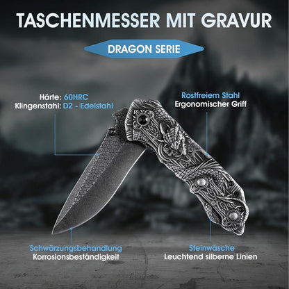Dragon Creek Klappmesser - Einhandmesser Edelstahl mit