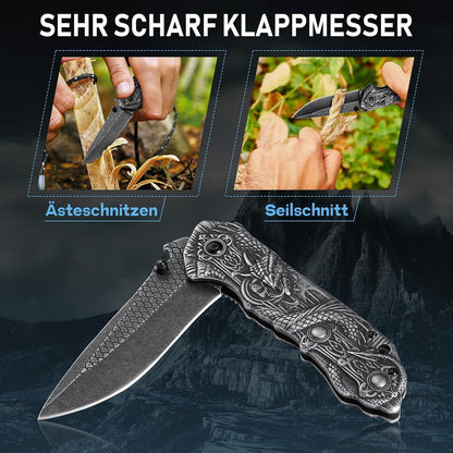 Dragon Creek Klappmesser Einhandmesser Edelstahl Taschenmesser Outdoor Camping