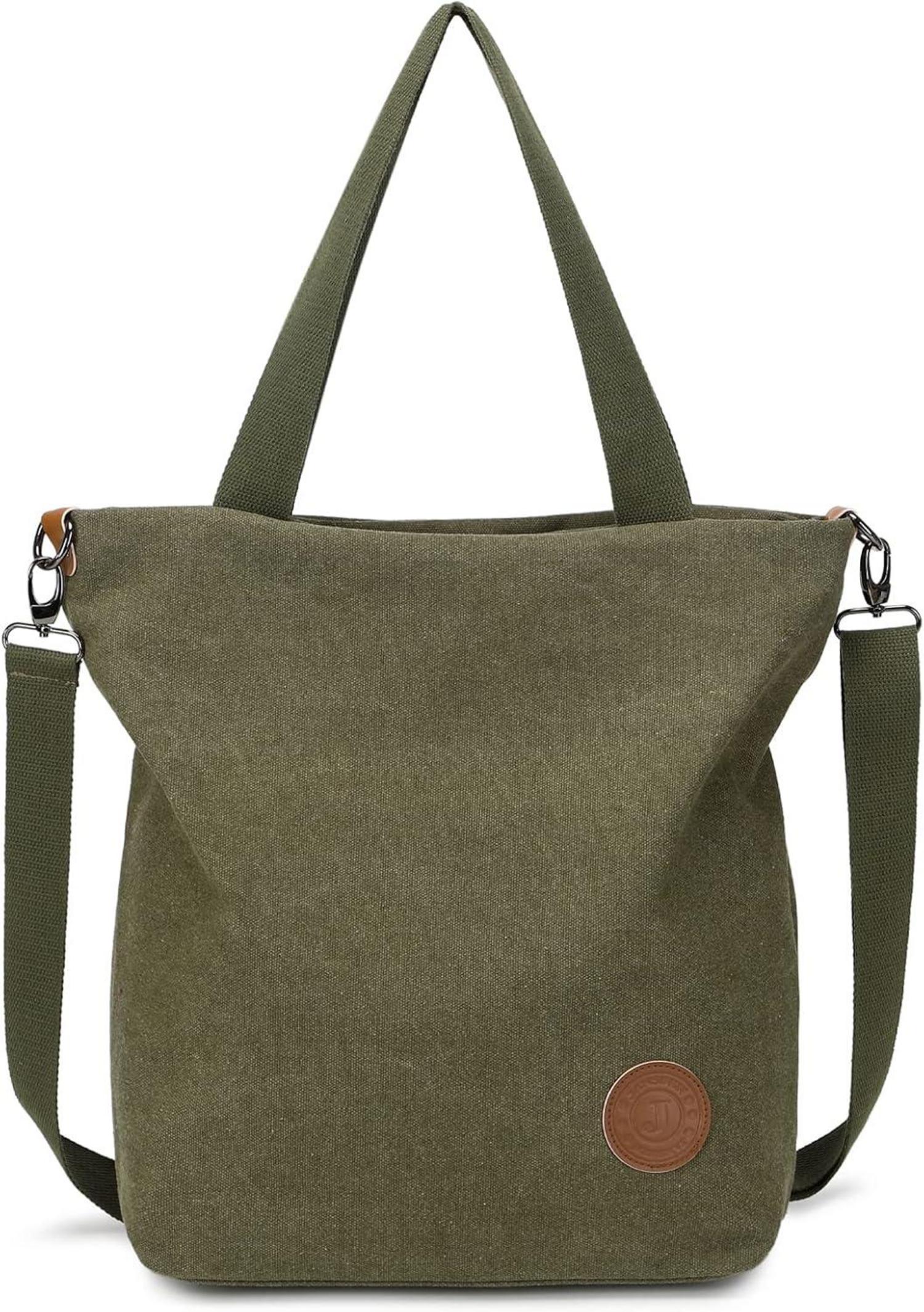 JANSBEN Damen Canvas Handtasche Schultertasche Multifunktionale