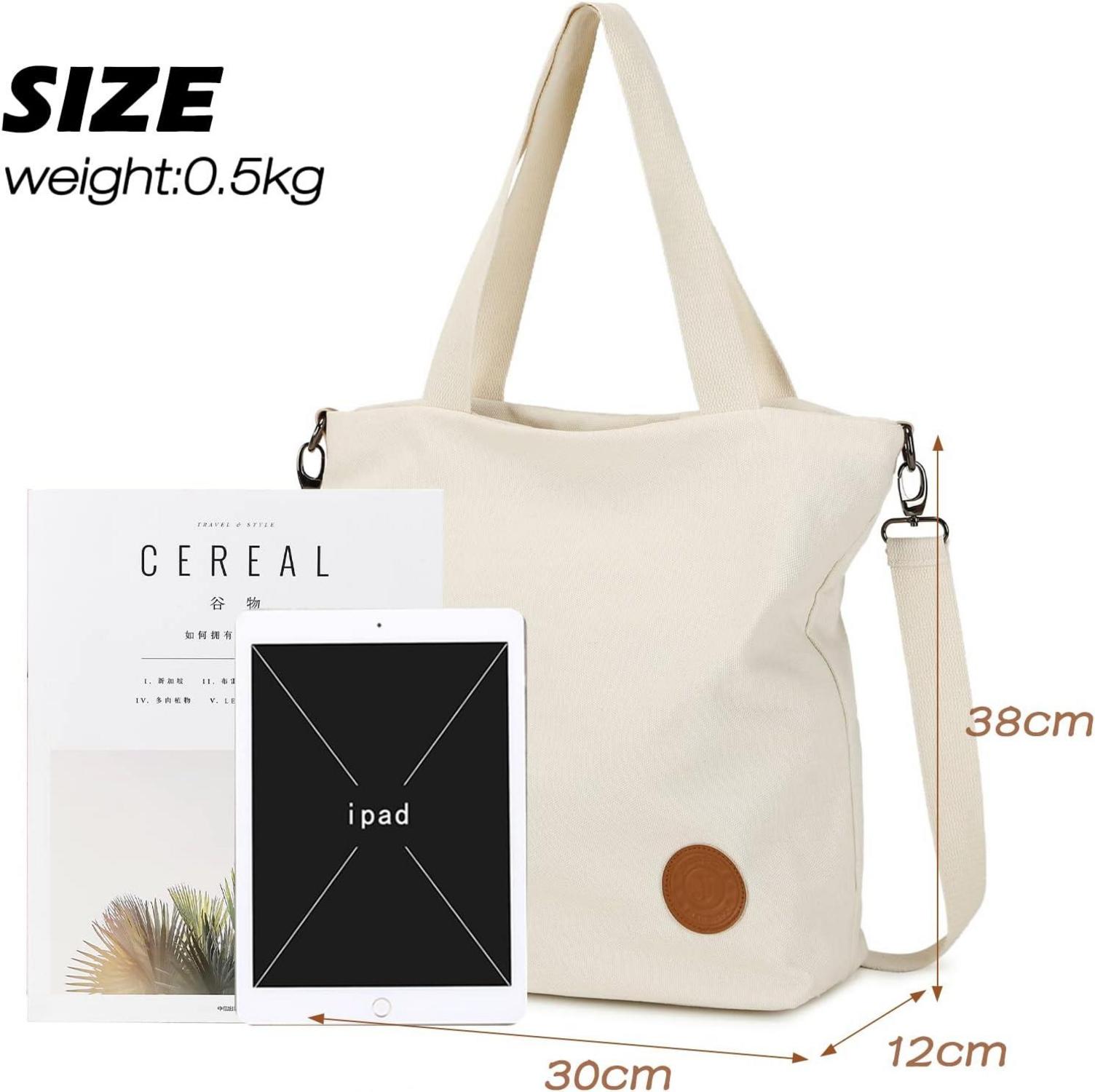 JANSBEN Damen Canvas Handtasche Schultertasche Multifunktionale