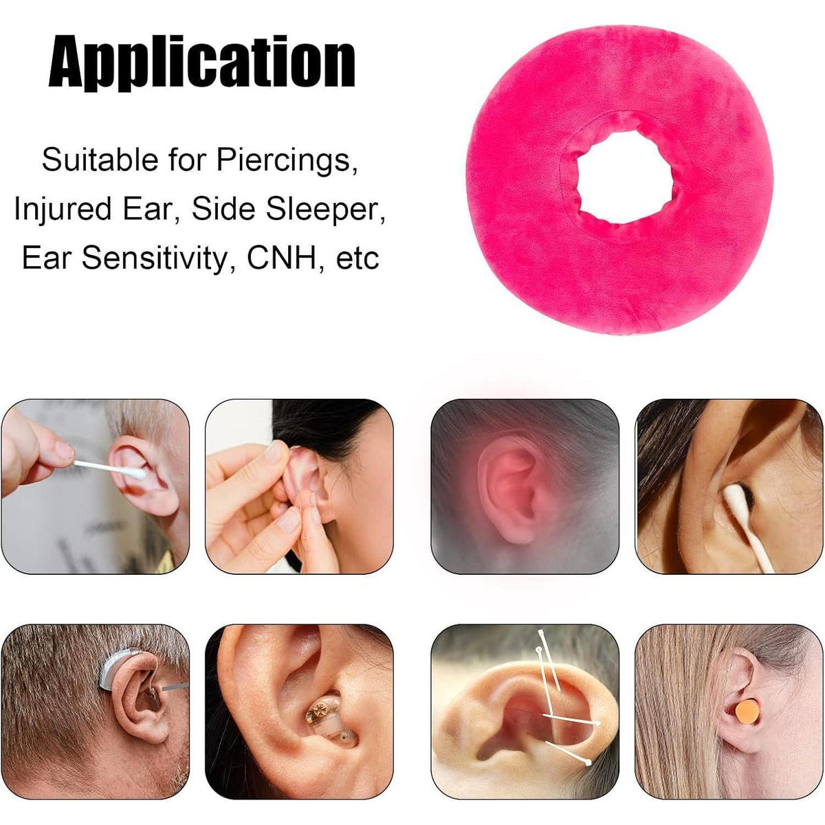 Piercing Kissen mit Loch für Seitenschläfer – Rosa