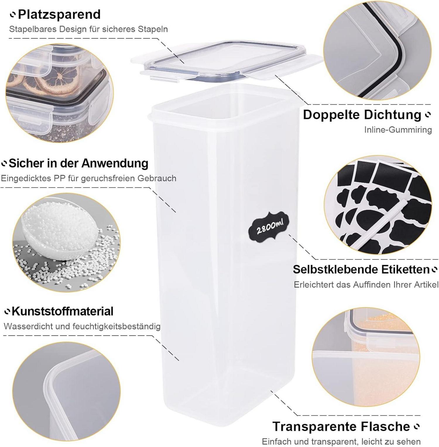 OSORD Vorratsdosen Set mit Deckel, 28-teilig, Luftdicht, Aufbewahrungsbox für Küche