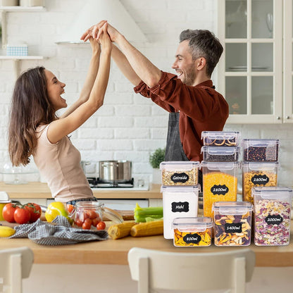 Vorratsdosen Set 28-tlg. Luftdicht Aufbewahrungsbox Küche Etiketten Löffel