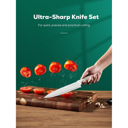 Messerblock mit Messer 16 TLG Messer Set Weiß Antihaft