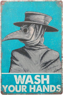 Vintage Doctor Plague Wash Hands Blechschild 20x30cm Metallschild