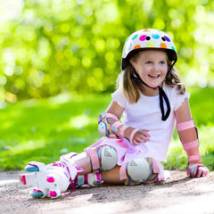Kinder Knieschoner Ellenbogen Handgelenkschoner Set Regenbogen S