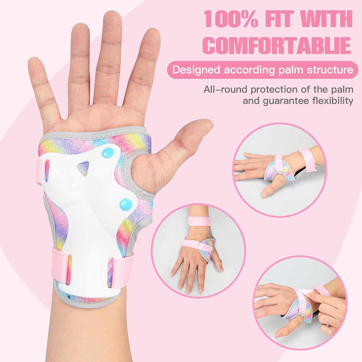 Knieschoner Kinder Mädchen Handgelenkschoner S Rainbow Glänzend