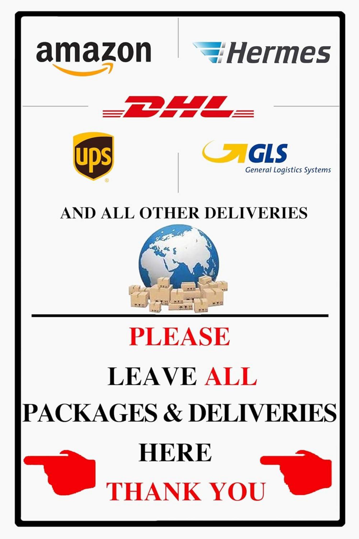 Bleichschilder 20x30cm Metallschild Haustür Dekor Leave Package Here