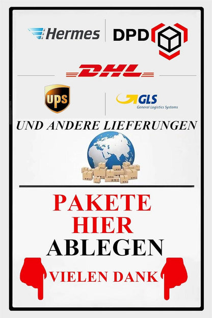 Metallschild Pakete Bleichschilder 20x30cm Deko für Haustür
