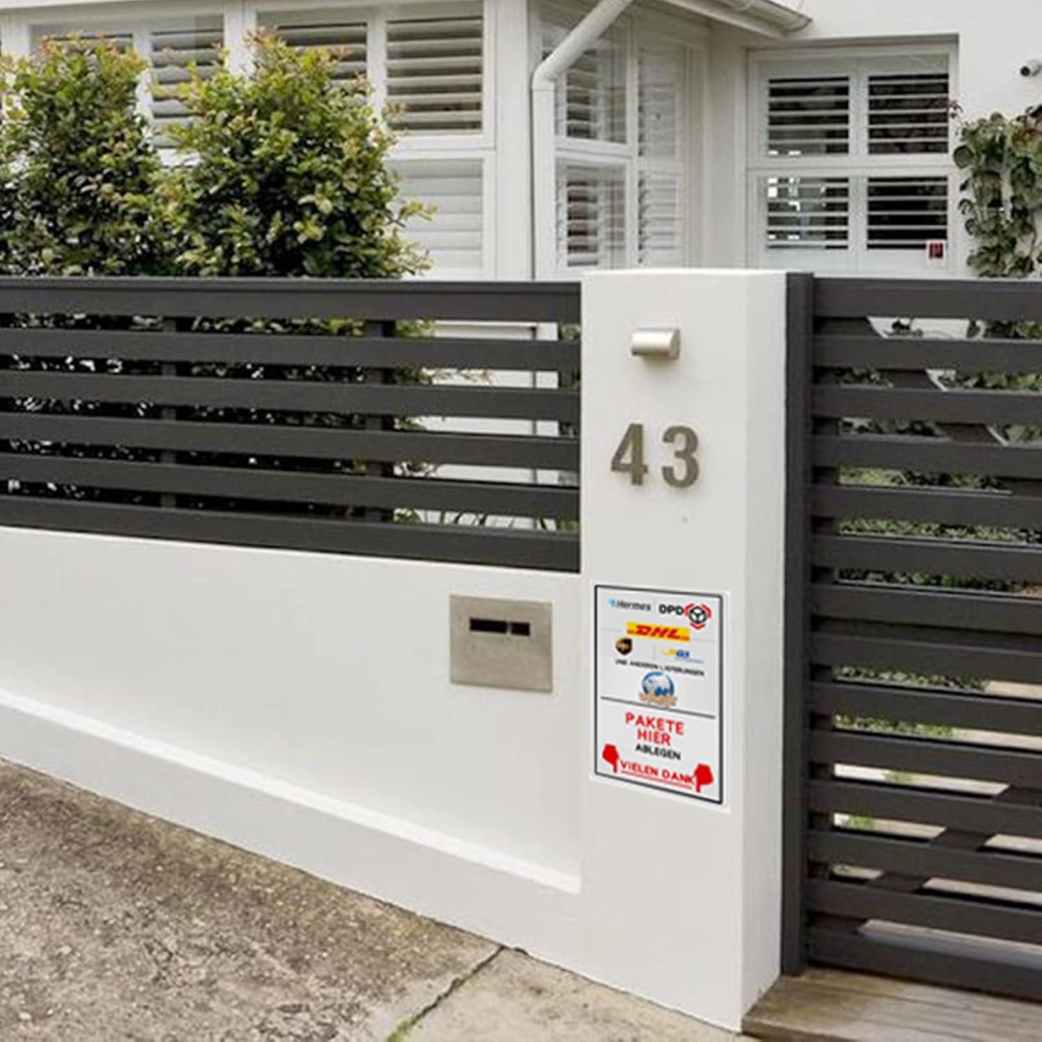 Metallschild Pakete ablegen Haustür Dekor 20x30 cm Retro Blechschild