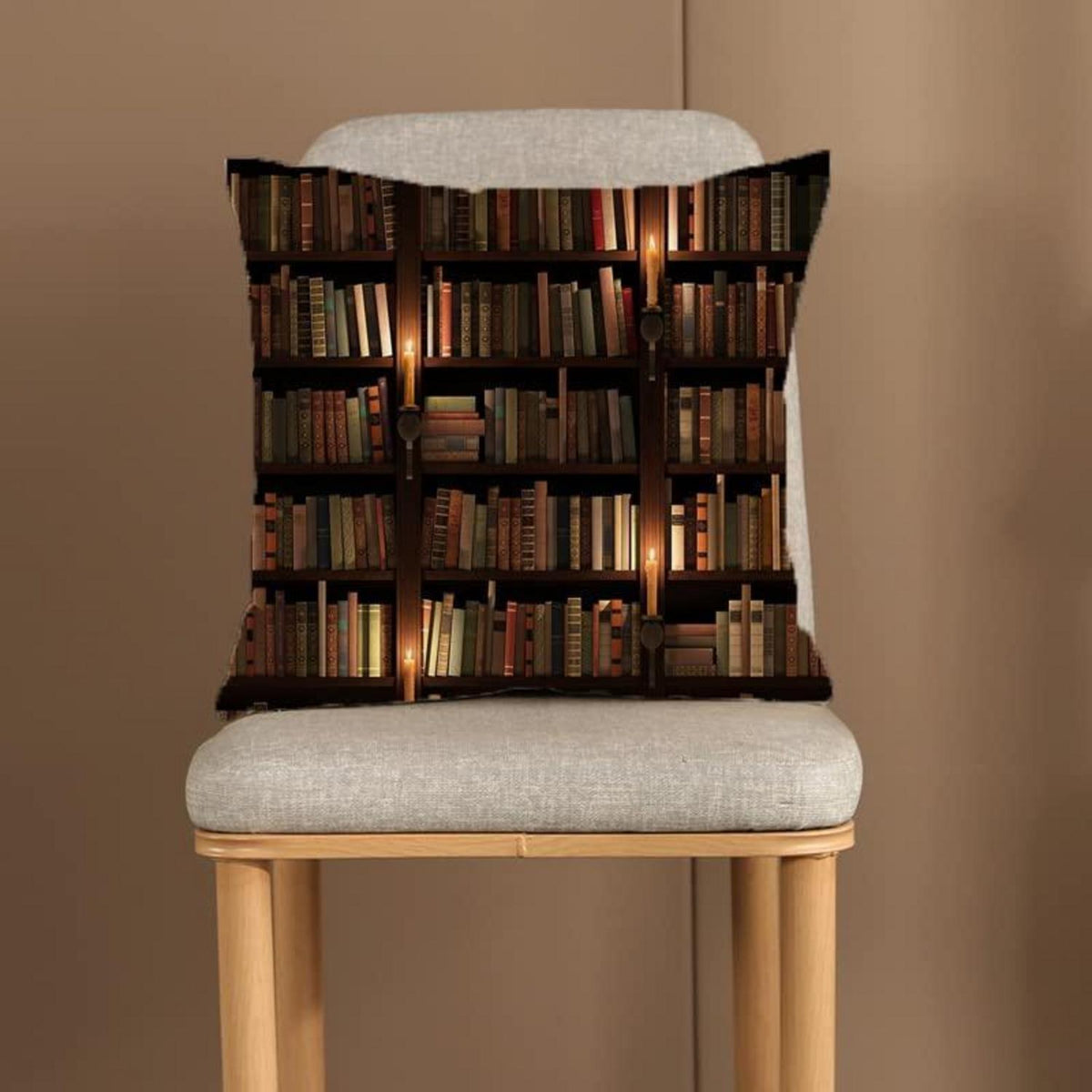 Kissenbezug Bücherregal Deko 40x40 cm