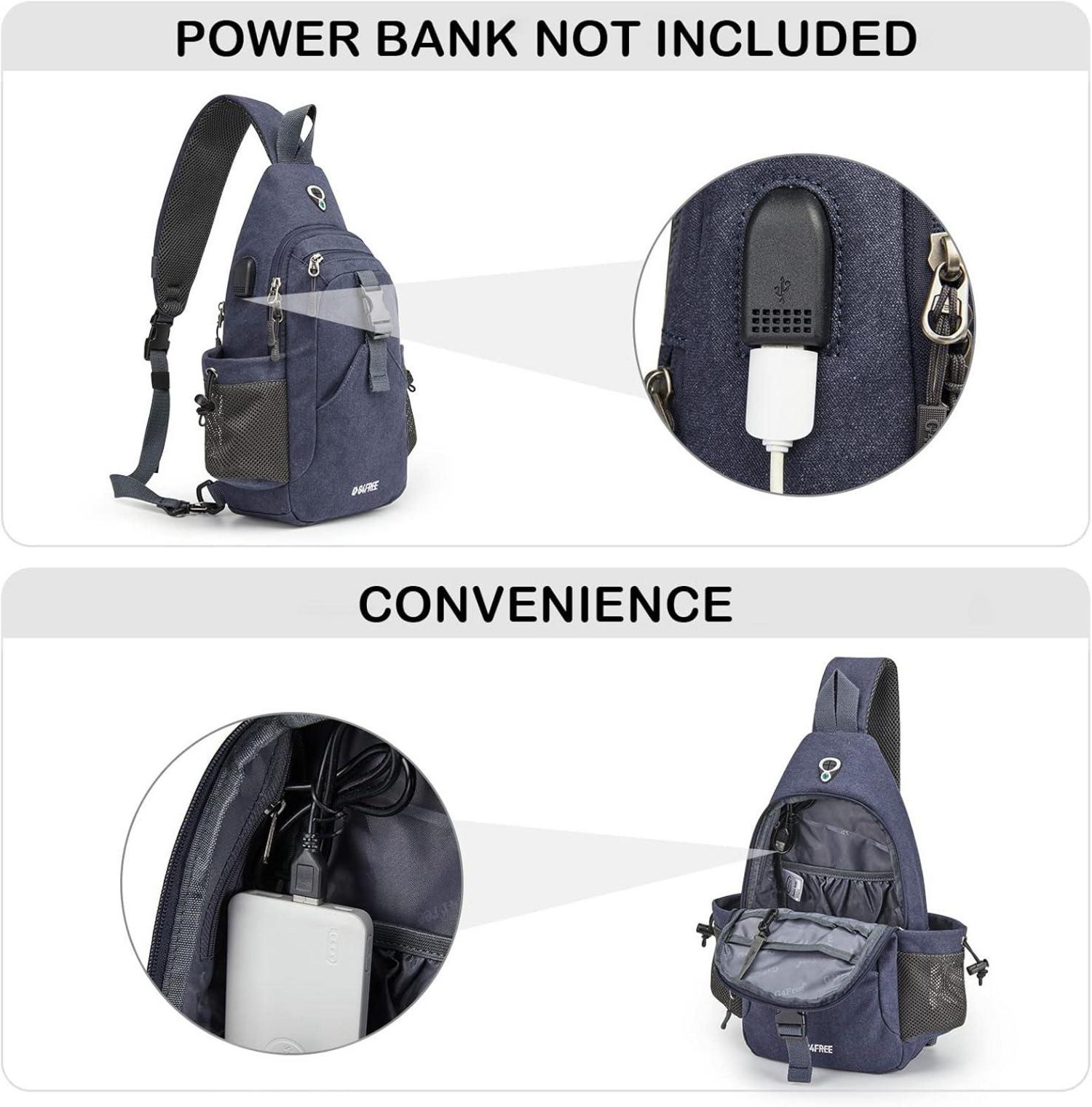 Canvas Brusttasche Sling Bag für Reise Wandern Klettern