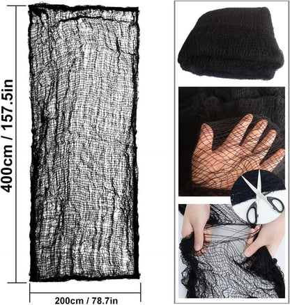 UDIKEFO Schwarz Halloween Gruselige Tuch Cover Gaze 200x400