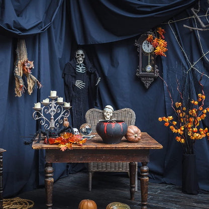Schwarzes Halloween Geistertuch 200x400 cm Horror Stoff Deko Parade