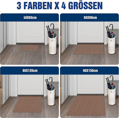 Fußmatte innen 80x120cm waschbar Schmutzfangmatte superdünn braun