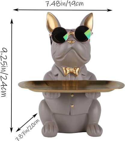 Multifunktionale Bulldoggen-Statue Harz Hunde-Dekoration