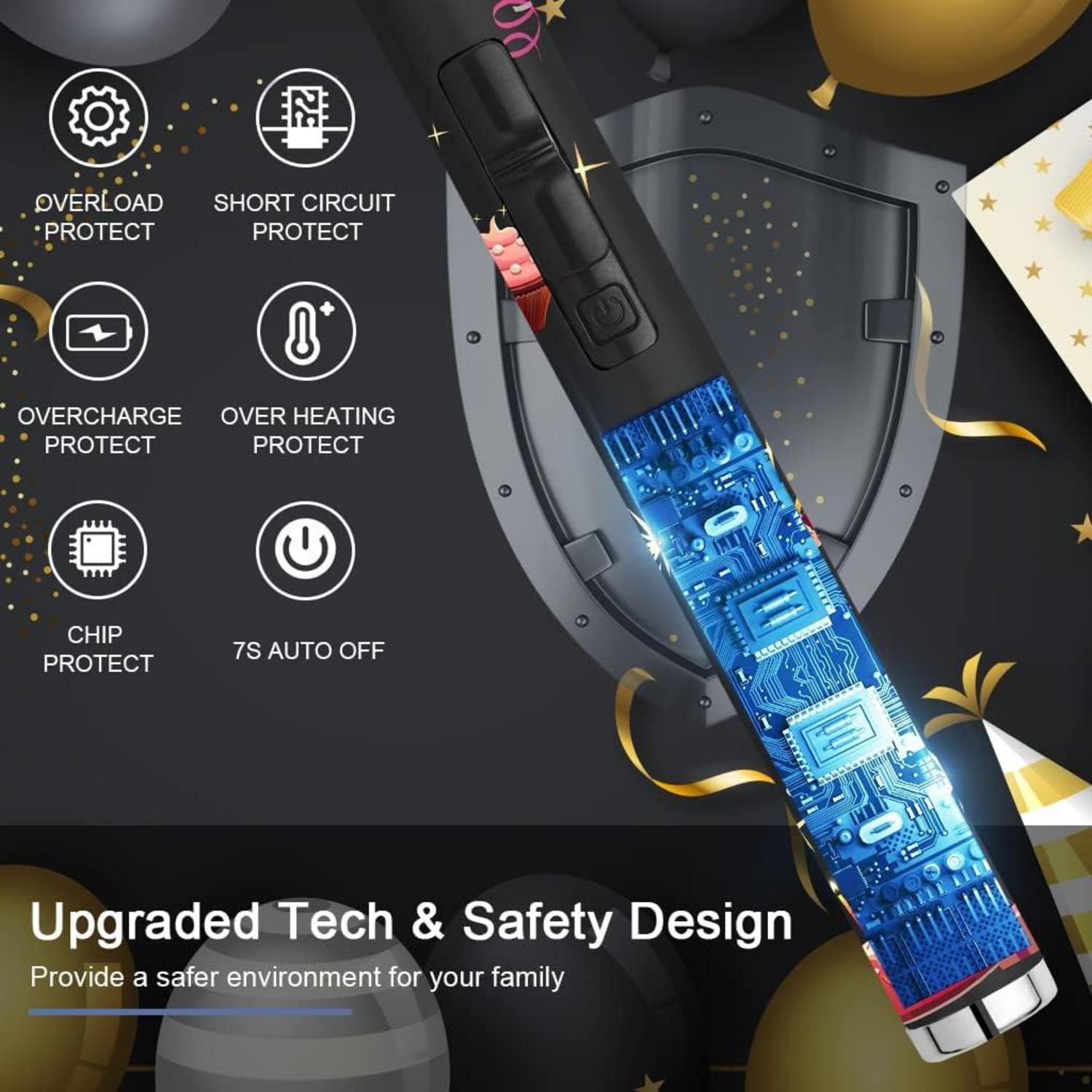 SUPRUS Kerze Feuerzeug USB Plasma Winddicht wiederaufladbar tragbar Schwarz