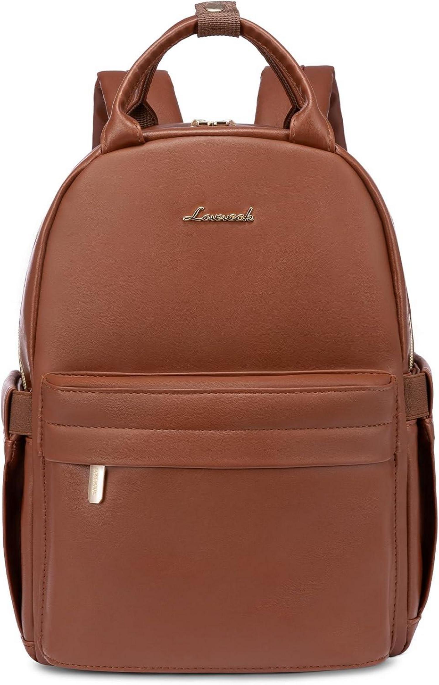 Kleiner Leder Rucksack Damen Wasserdicht Mini Daypack Braun