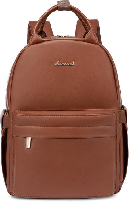 Kleiner Leder Rucksack Damen Wasserdicht Mini Daypack Braun
