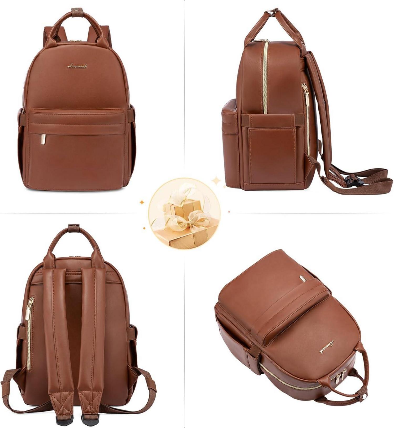 Kleiner Leder Damen Rucksack Wasserdicht Mini Cityrucksack 2in1