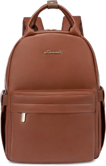 LOVEVOOK Kleiner Leder Rucksack Damen Braun 2 in 1 Wasserdicht Mini Backpack