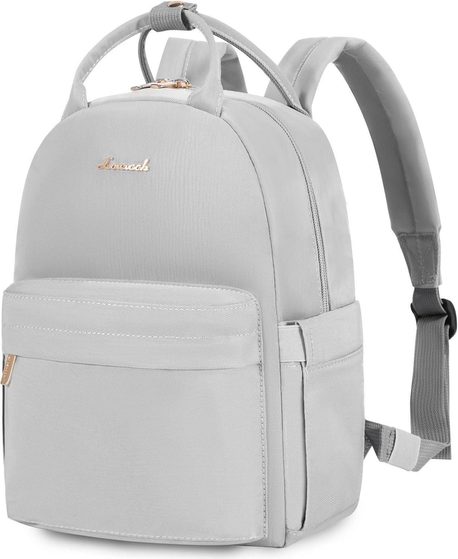 Kleiner Rucksack Damen Mini Cityrucksack Handtasche 2 in 1 Tagesrucksack Grau