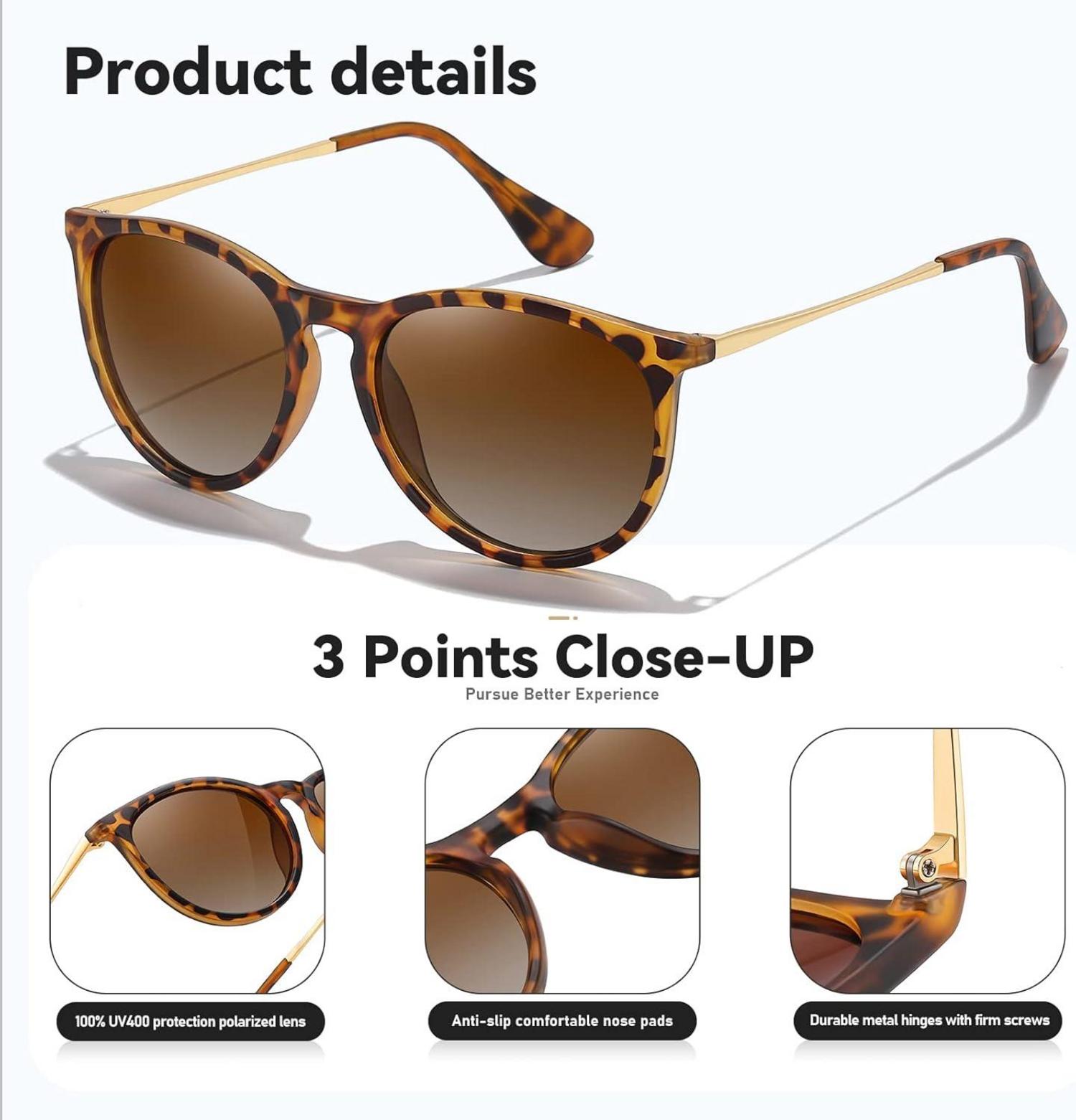 Polarisierte Retro Sonnenbrille UV400 Schutz Vintage Stil