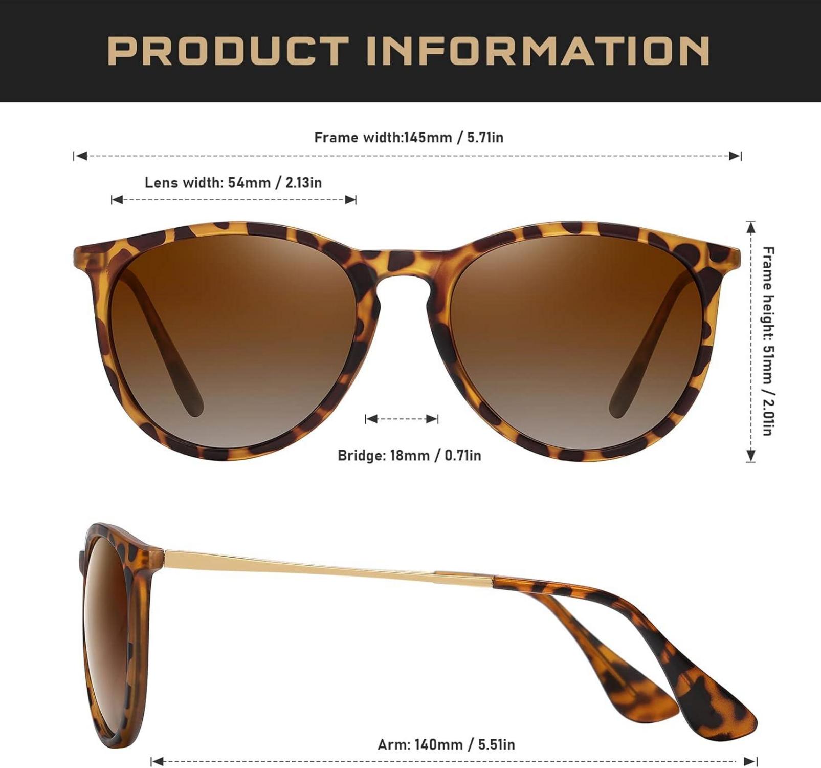 Polarisierte Retro Sonnenbrille UV400 Runde Brille Vintage Schutz