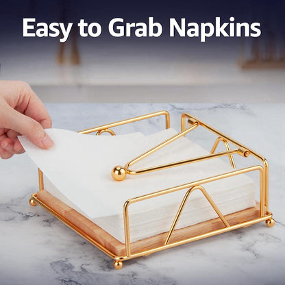 Serviettenhalter Metall Gusseisen mit beschwertem Arm goldfarben