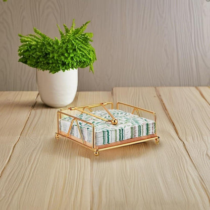 Goldener Serviettenhalter für Küche Esstisch, stabil, modern, Gusseisen