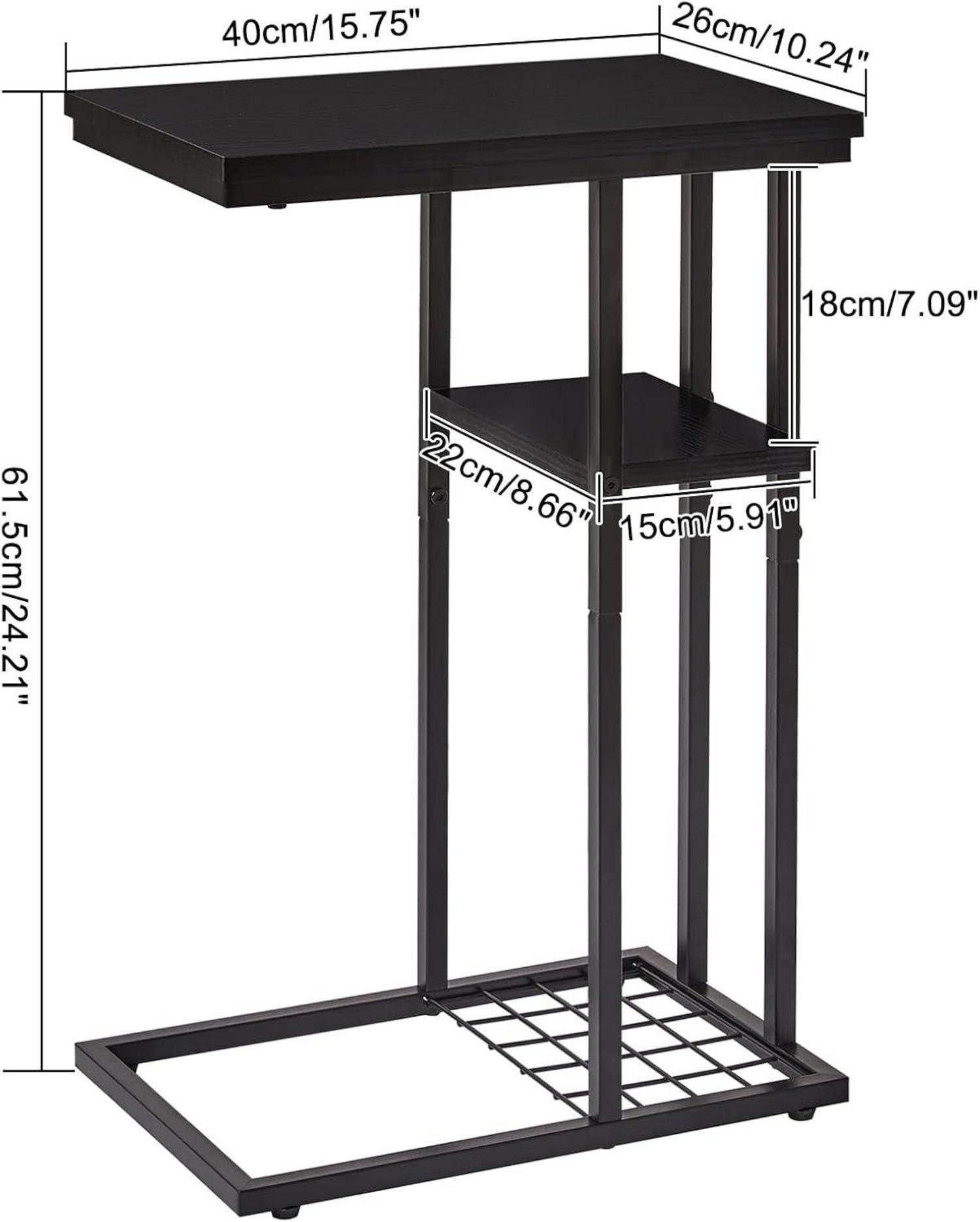 Beistelltisch Industrie-Design Sofatisch Schwarz 40x26x61.5 cm